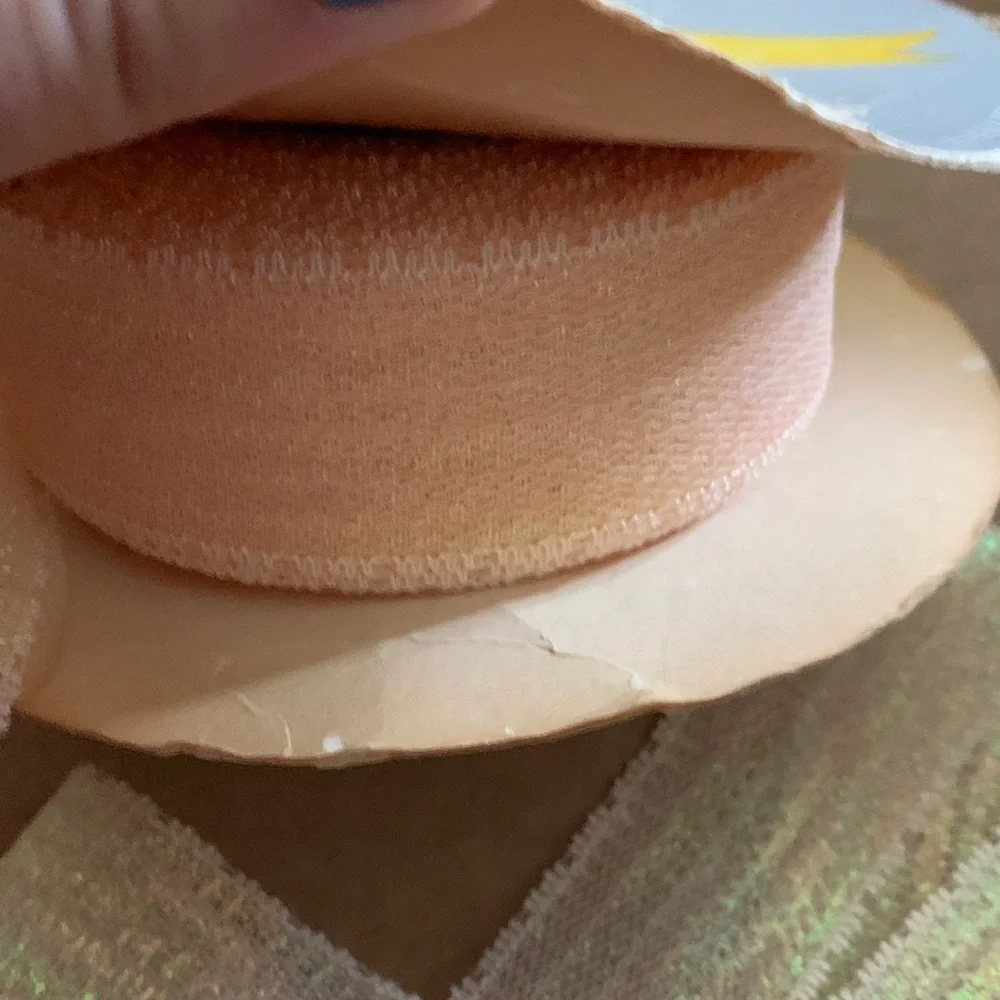 Vintage Metallic Flat Lace Ribbon Peach iridescent